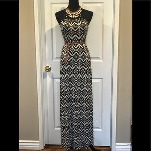 Long black and white flowy dress